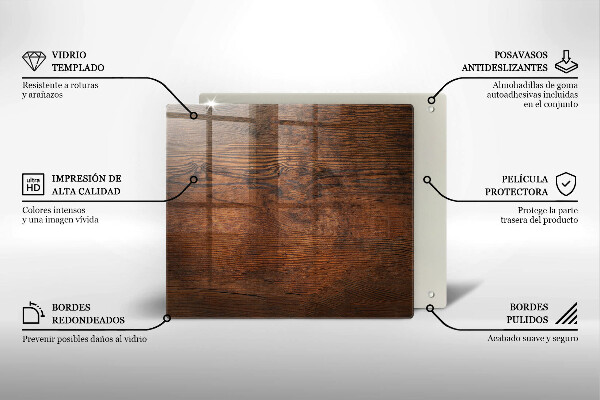 Worktop heat protector Dark wood board