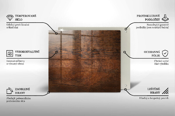 Worktop heat protector Dark wood board