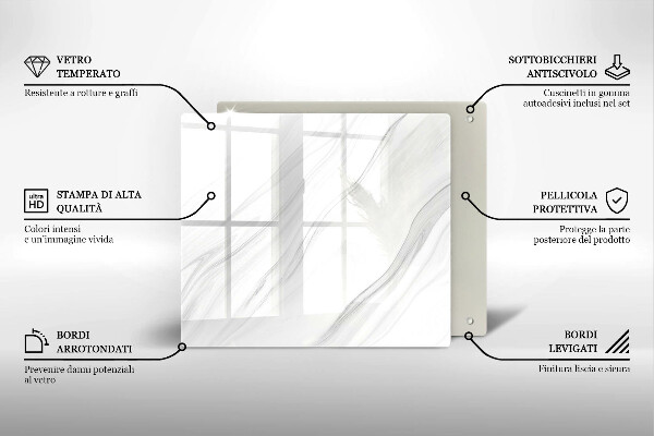 Worktop heat protector Delicate marble