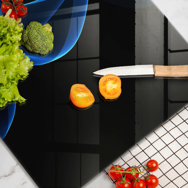 Worktop heat protector Blue smoke lines