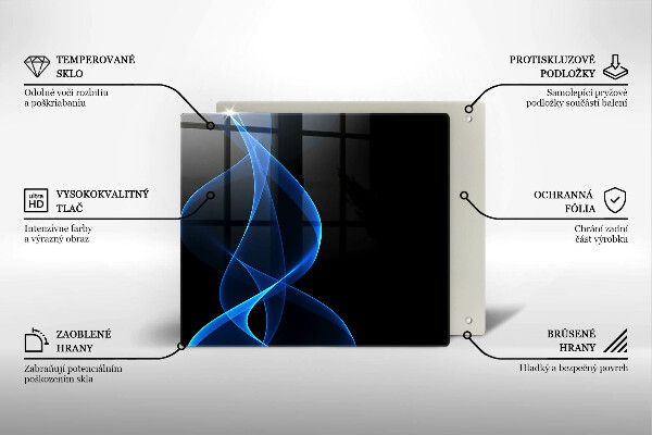 Worktop heat protector Blue smoke lines