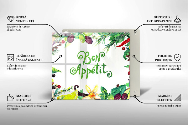 Induction hob cover The inscription Bon Appetit