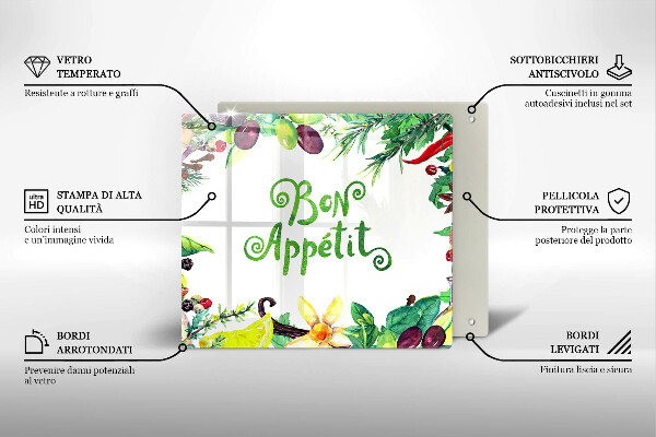 Induction hob cover The inscription Bon Appetit