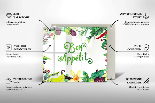 Induction hob cover The inscription Bon Appetit