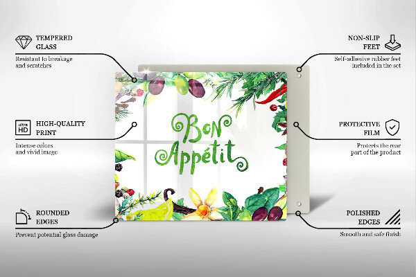 Induction hob cover The inscription Bon Appetit