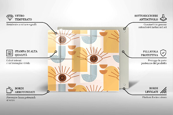 Kitchen worktop saver Boho pattern eyes