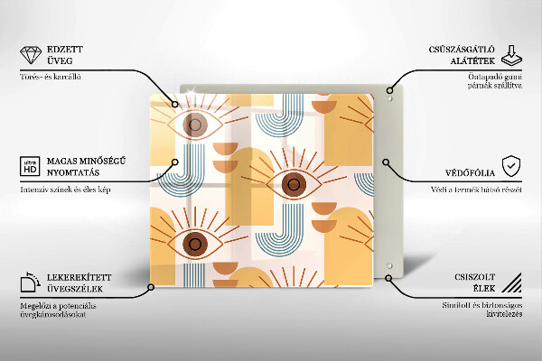 Kitchen worktop saver Boho pattern eyes