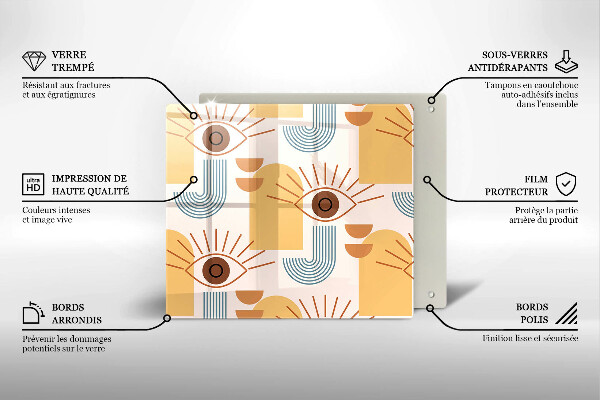 Kitchen worktop saver Boho pattern eyes