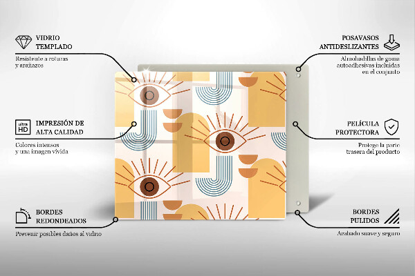 Kitchen worktop saver Boho pattern eyes