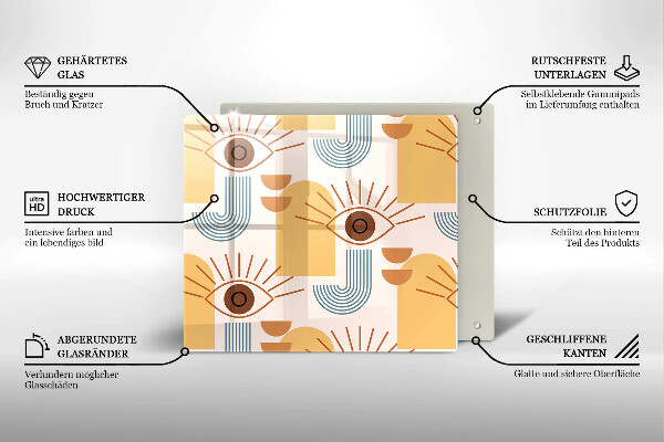 Kitchen worktop saver Boho pattern eyes