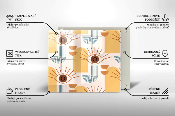 Kitchen worktop saver Boho pattern eyes