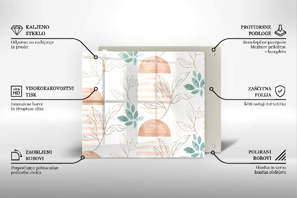 Kitchen worktop saver Boho pattern leaves