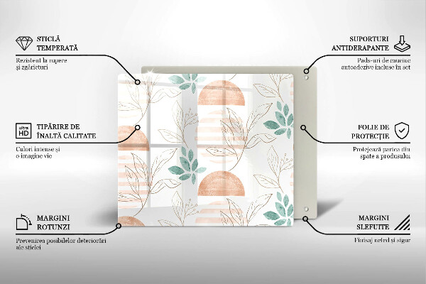 Kitchen worktop saver Boho pattern leaves