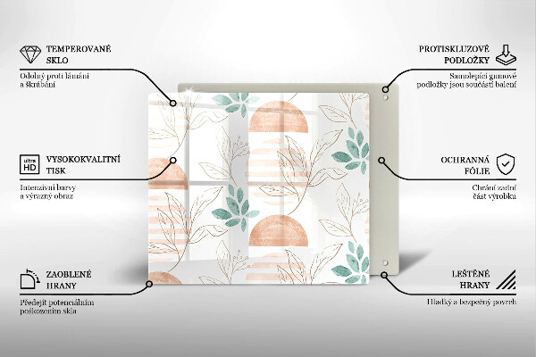 Kitchen worktop saver Boho pattern leaves