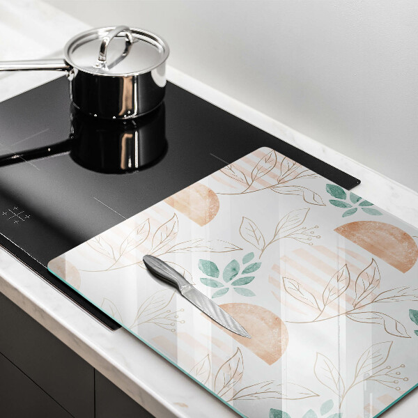 Kitchen worktop saver Boho pattern leaves