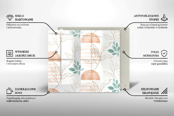 Kitchen worktop saver Boho pattern leaves