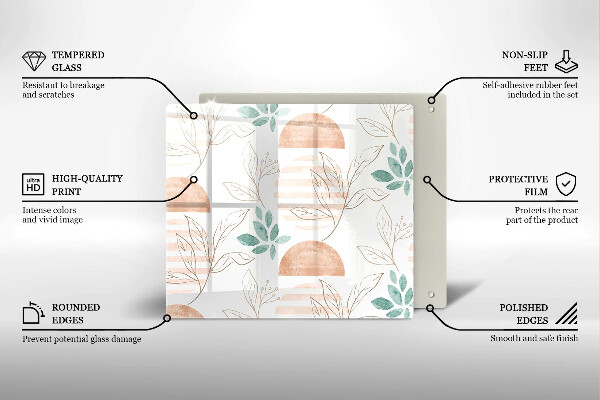 Kitchen worktop saver Boho pattern leaves