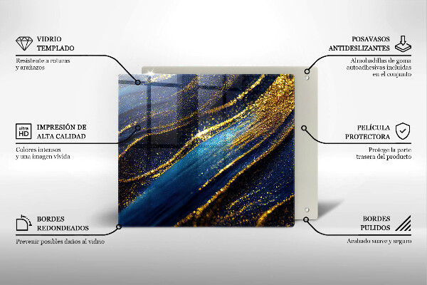 Kitchen worktop saver Navy blue abstraction