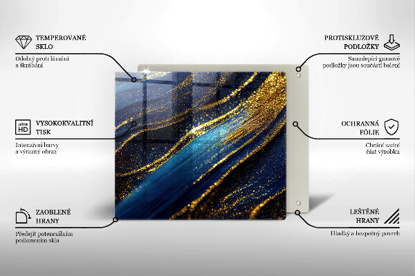 Kitchen worktop saver Navy blue abstraction