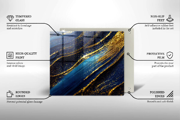 Kitchen worktop saver Navy blue abstraction