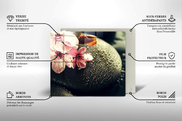 Kitchen worktop saver Flowers stones zen