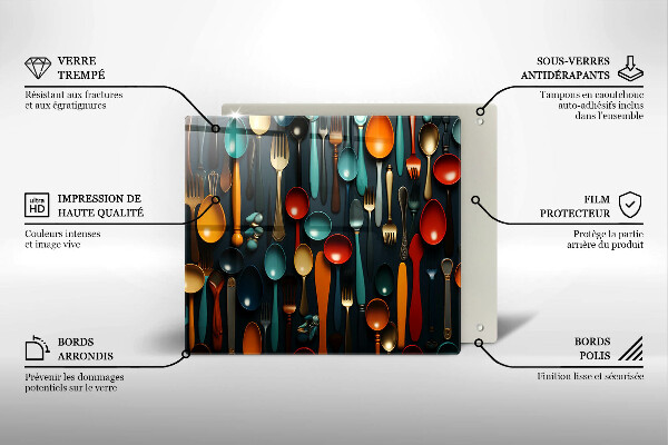 Kitchen worktop saver Colorful spoons and forks