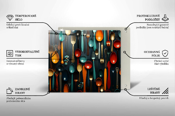 Kitchen worktop saver Colorful spoons and forks