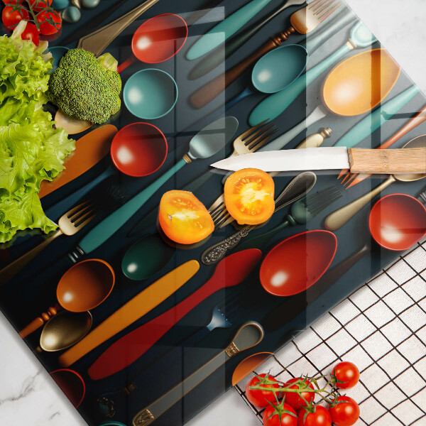 Kitchen worktop saver Colorful spoons and forks