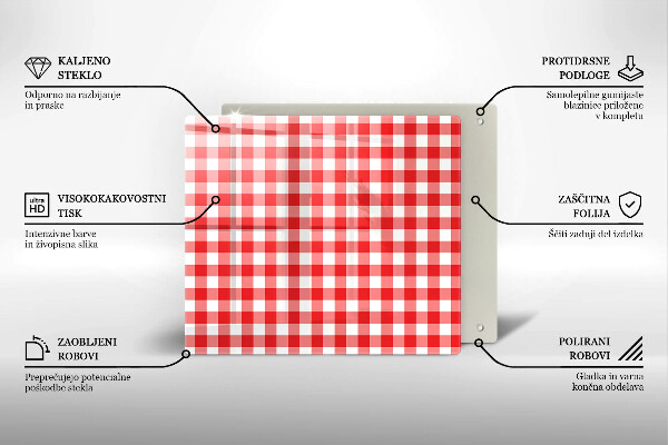 Kitchen worktop saver Red white grille