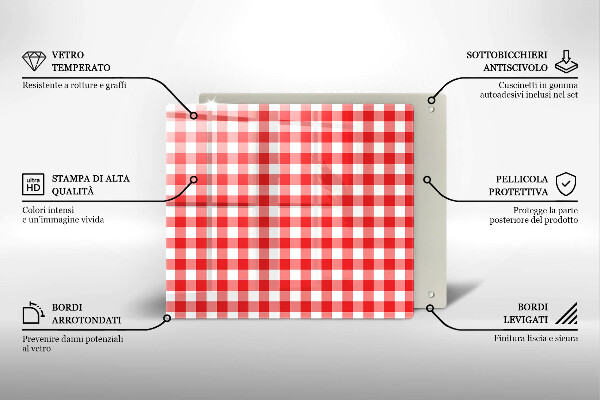 Kitchen worktop saver Red white grille