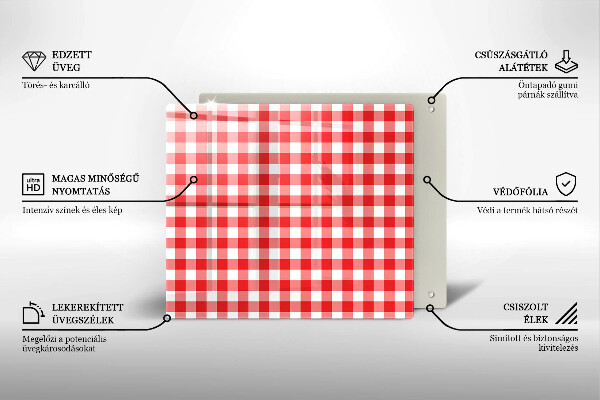 Kitchen worktop saver Red white grille