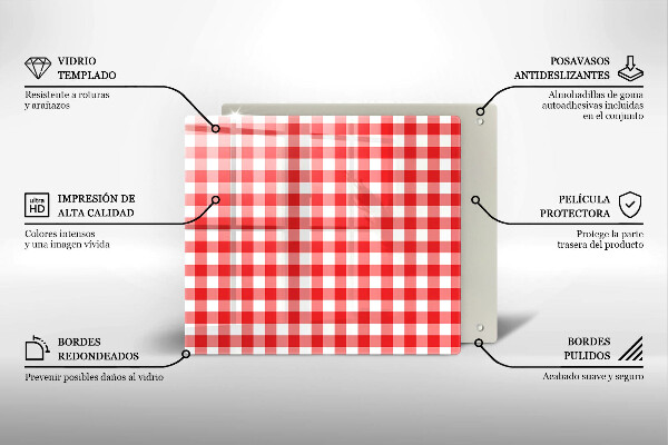 Kitchen worktop saver Red white grille