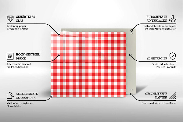 Kitchen worktop saver Red white grille
