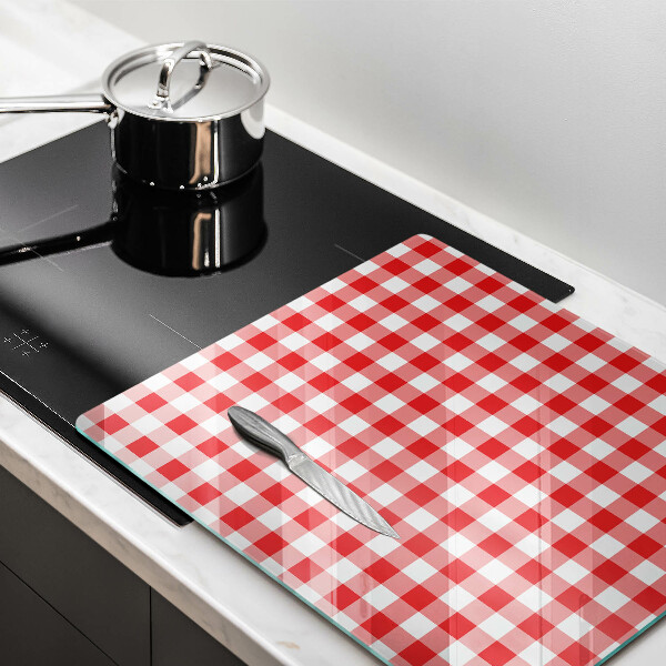Kitchen worktop saver Red white grille