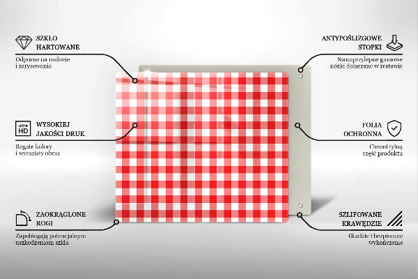 Kitchen worktop saver Red white grille