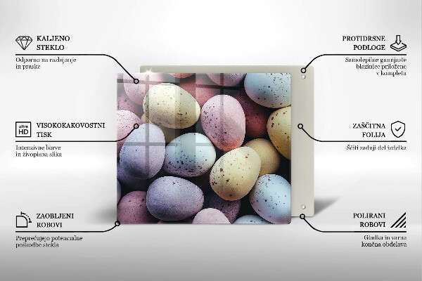 Glass kitchen board Easter eggs