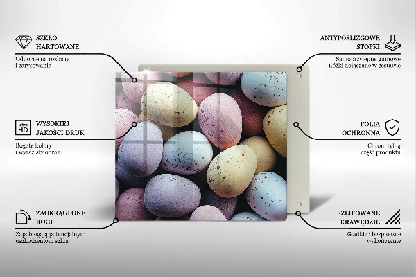 Glass kitchen board Easter eggs