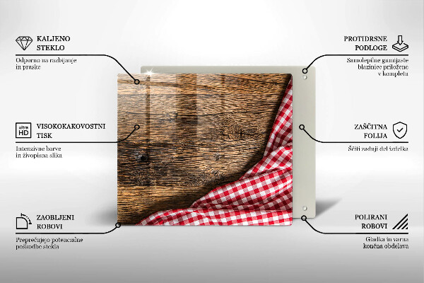 Glass kitchen board Wooden table