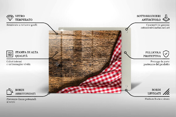 Glass kitchen board Wooden table