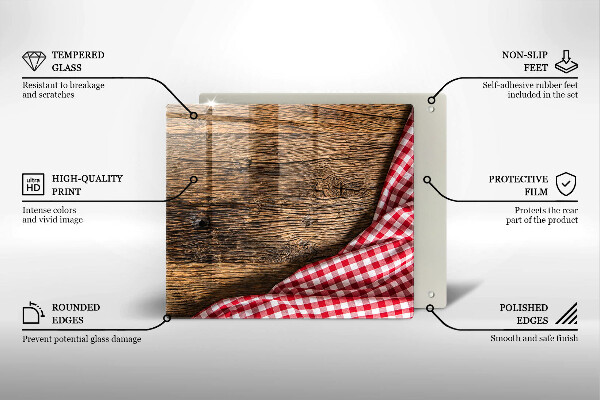 Glass kitchen board Wooden table