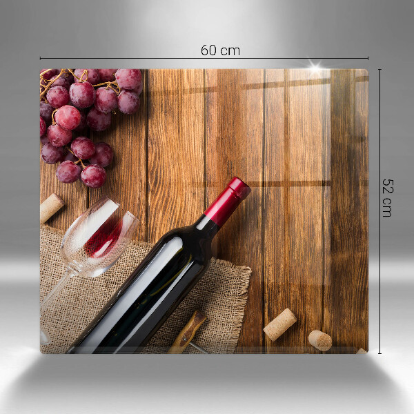 Glass kitchen board A bottle of red wine