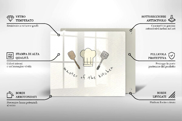 Glass kitchen board Master of the Kitchen