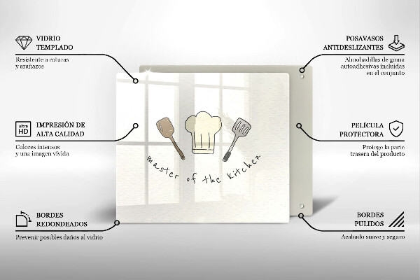 Glass kitchen board Master of the Kitchen