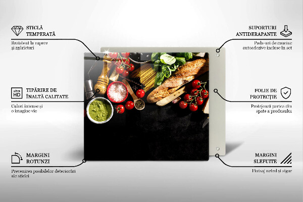 Glass kitchen board Italian ingredients and spices