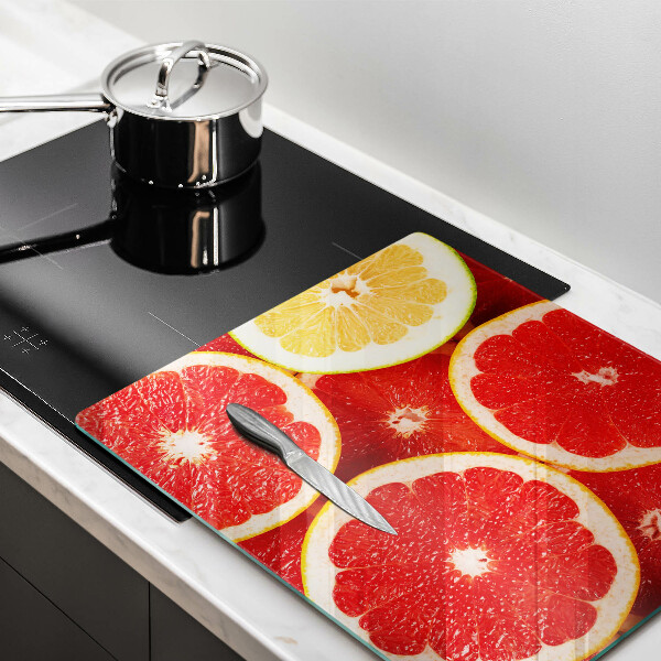 Glass kitchen board Grapefruit slices