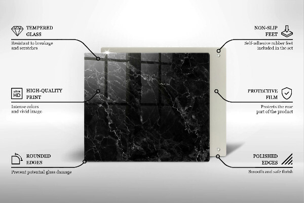 Induction hob cover Elegant marble