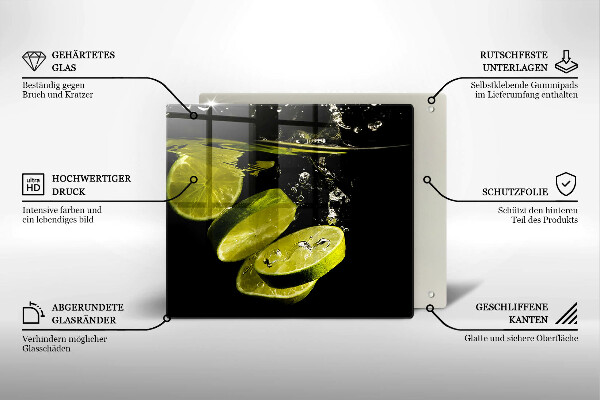 Induction hob cover Lime in water