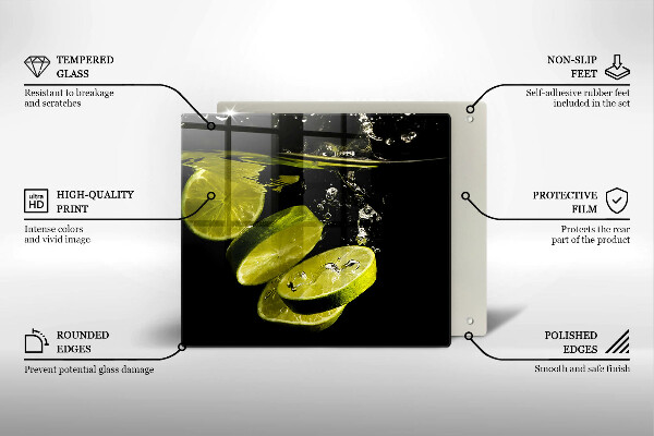 Induction hob cover Lime in water