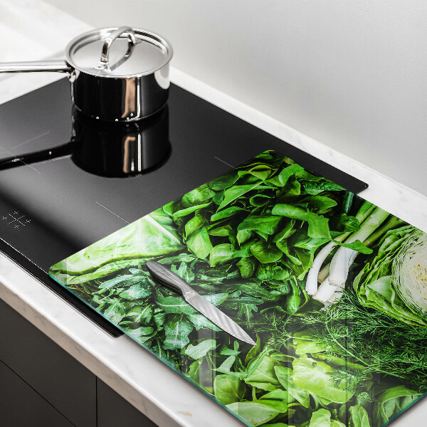 Induction hob cover Green vegetables