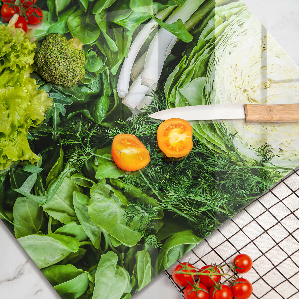 Induction hob cover Green vegetables